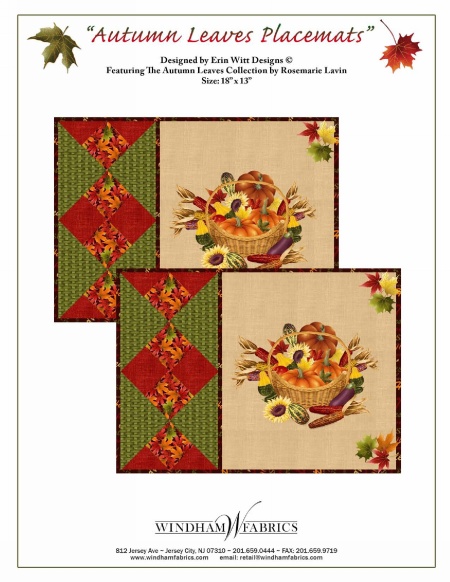 Autumn Leaves Placemats by Erin Witt Designs